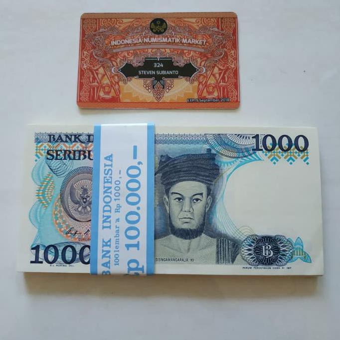 Jual PROMO Uang Kuno 1000 Rupiah Sisingamangaraja Th 1987 Bundle 100 ...