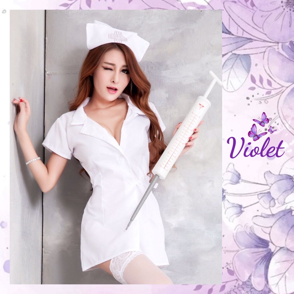 Jual Violet Lingerie Cosplay Night Nurse Hot Pakain Perawat Wanita