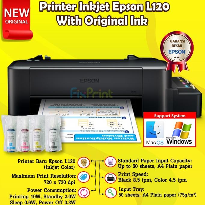 Jual Epson Printer L120 Hitam Print Warna Infus Modif Inktank Pabrik Resmi Shopee Indonesia 2977