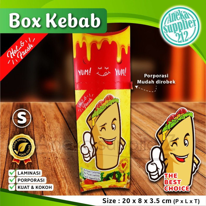 Jual Box Kebab - Dus Kebab - Kotak Kebab HOT & FRESH - FC - S (50 pcs ...