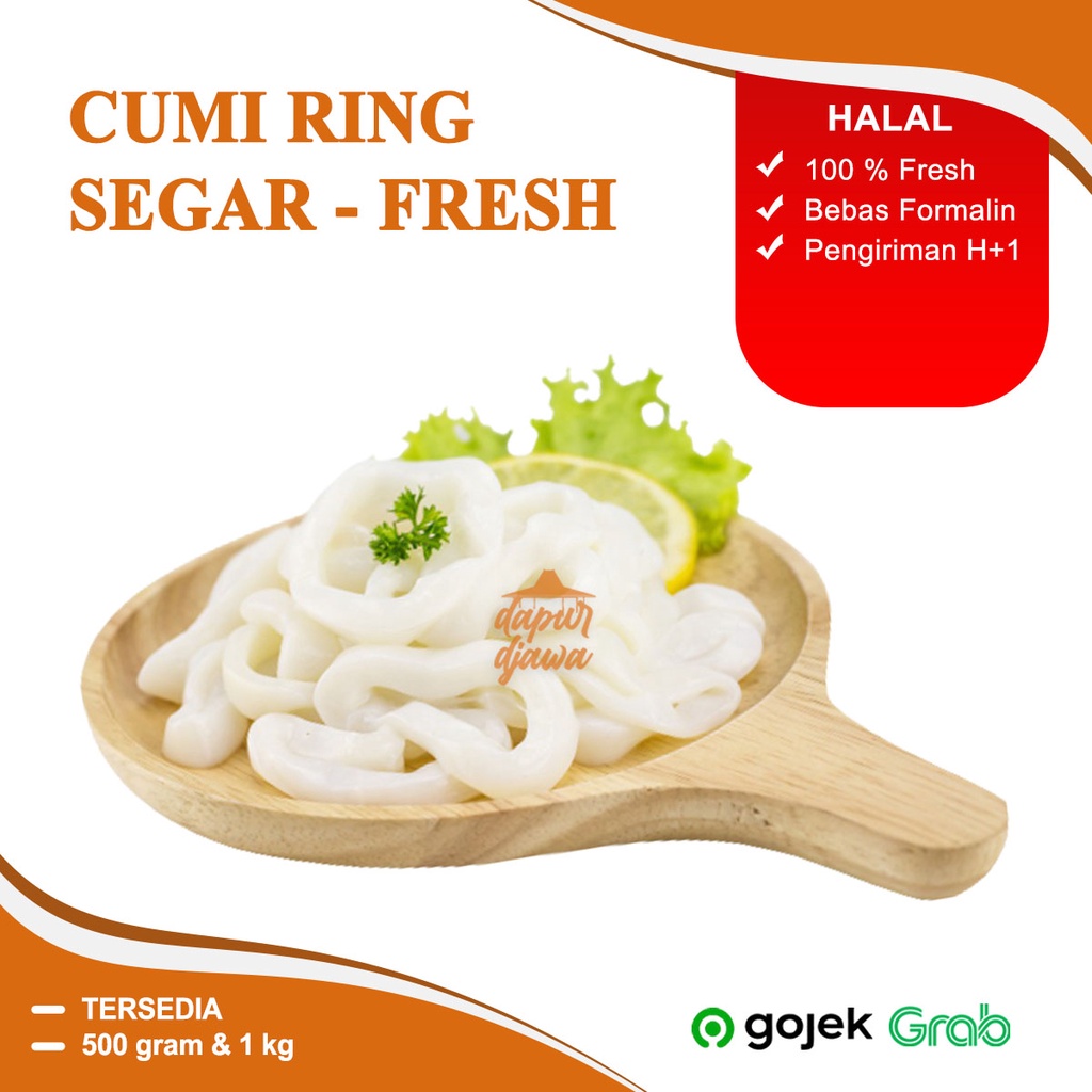 Jual Cumi Ring Squid Ring Besar Frozen Fresh Beku Kupas Bersih Calamary