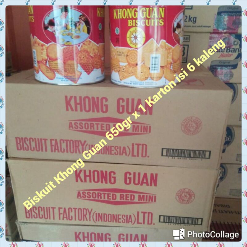 Jual Khong Guan Biskuit Assorted Kaleng Merah Mini 650gr x 1 Karton isi