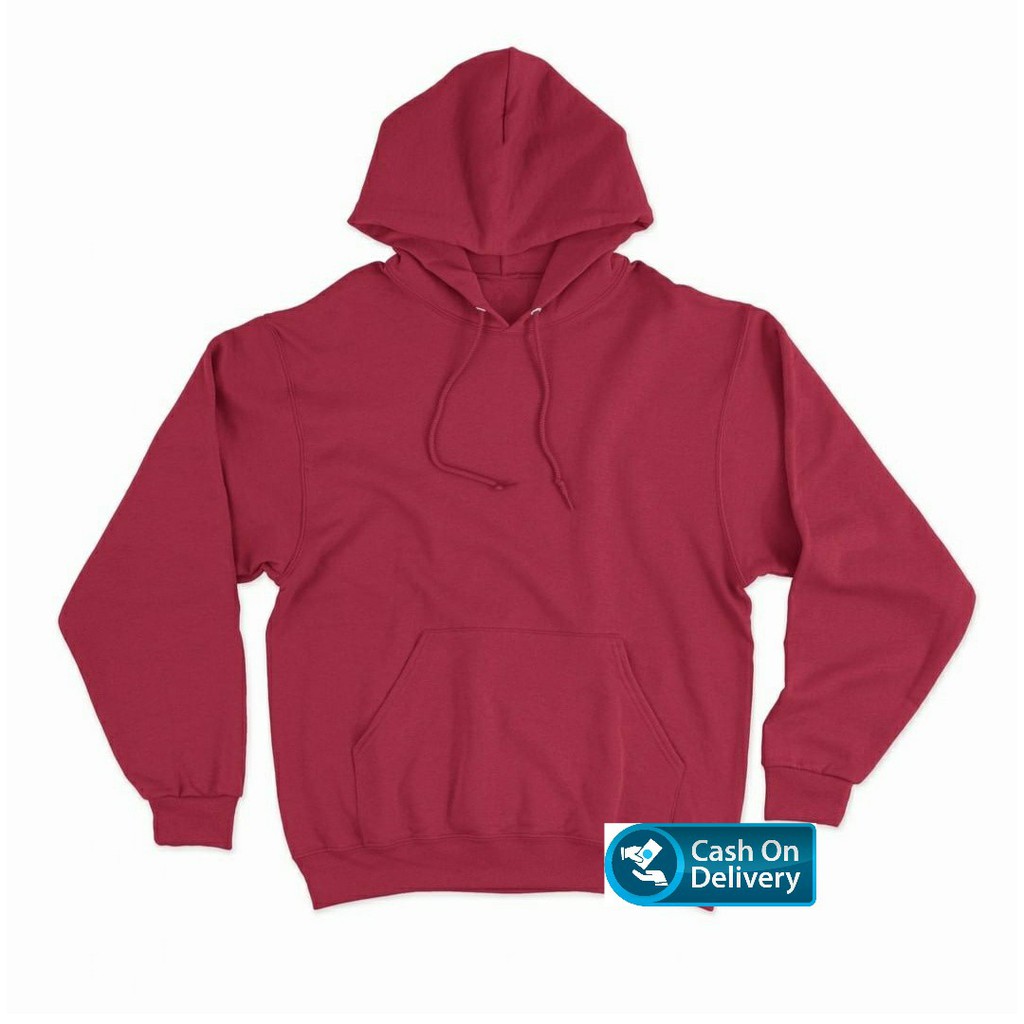 Jual JAKET HOODIE POLOS WARNA MAROON BAHAN 100% COTTON FLEECE UNISEX PRIA  WANITA | Shopee Indonesia