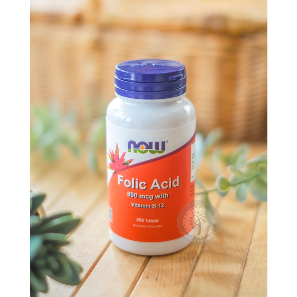 Jual NOW FOODS FOLIC ACID 800MCG WITH VITAMIN B-12 - 250 TABLETS ...