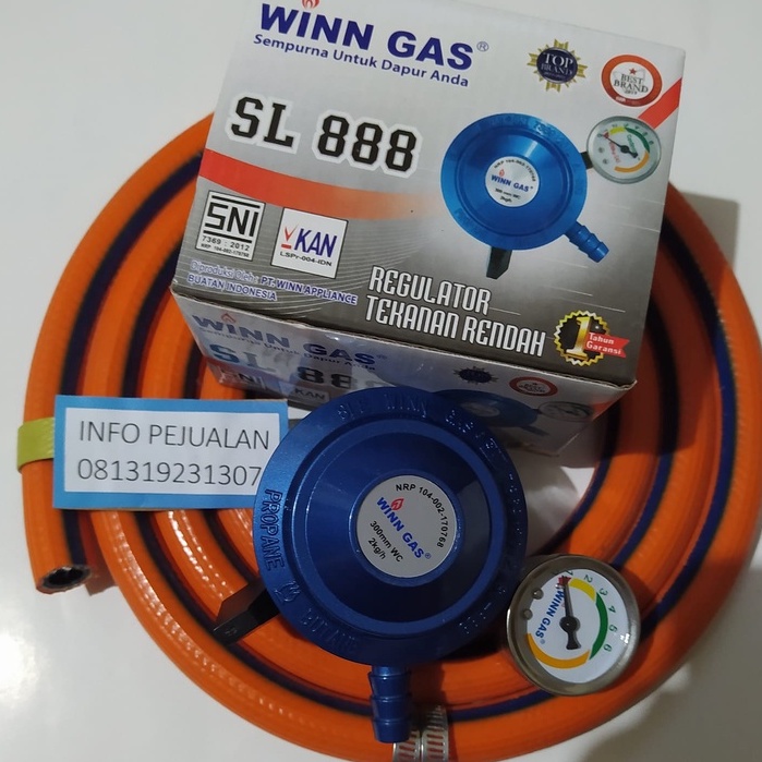 Jual Regulator Otomatis Stoper WINN GAS W 888 Manometer Selang Gas LPG