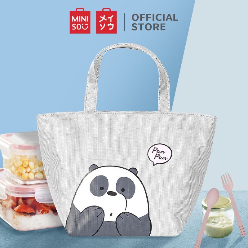 Jual Miniso We Bare Bears Lunch Bag (Grey) Shopee Indonesia
