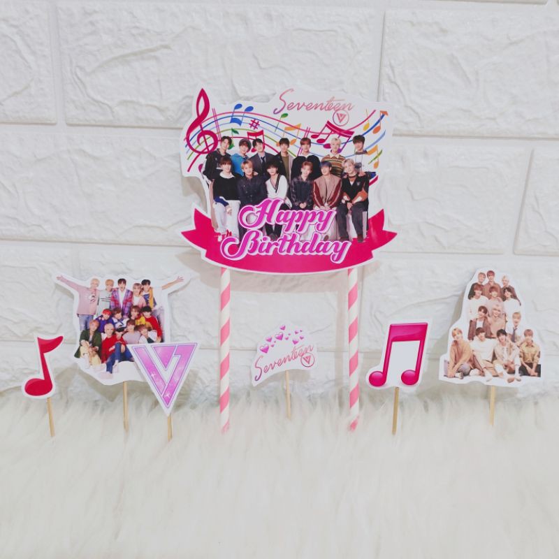 Jual Topper Seventeen topper kpop hiasan puding hiasan kue topper ulang ...