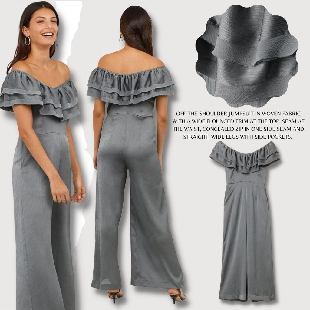 Jual Jumpsuit Wanita Sabrina Bahan Satin Rumbai-rumbai (HMJ412 ...