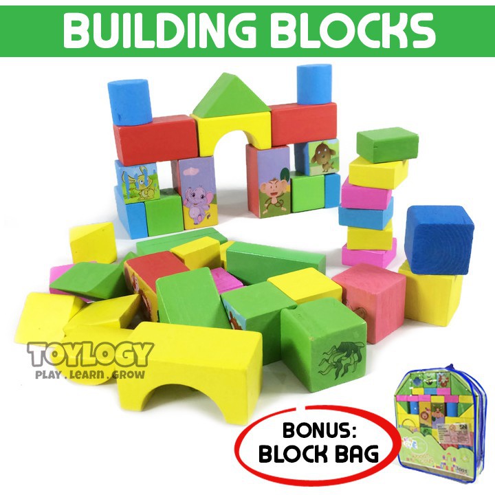 Jual Mainan Edukasi Anak SNI - Wooden Building Block Blocks - Balok ...