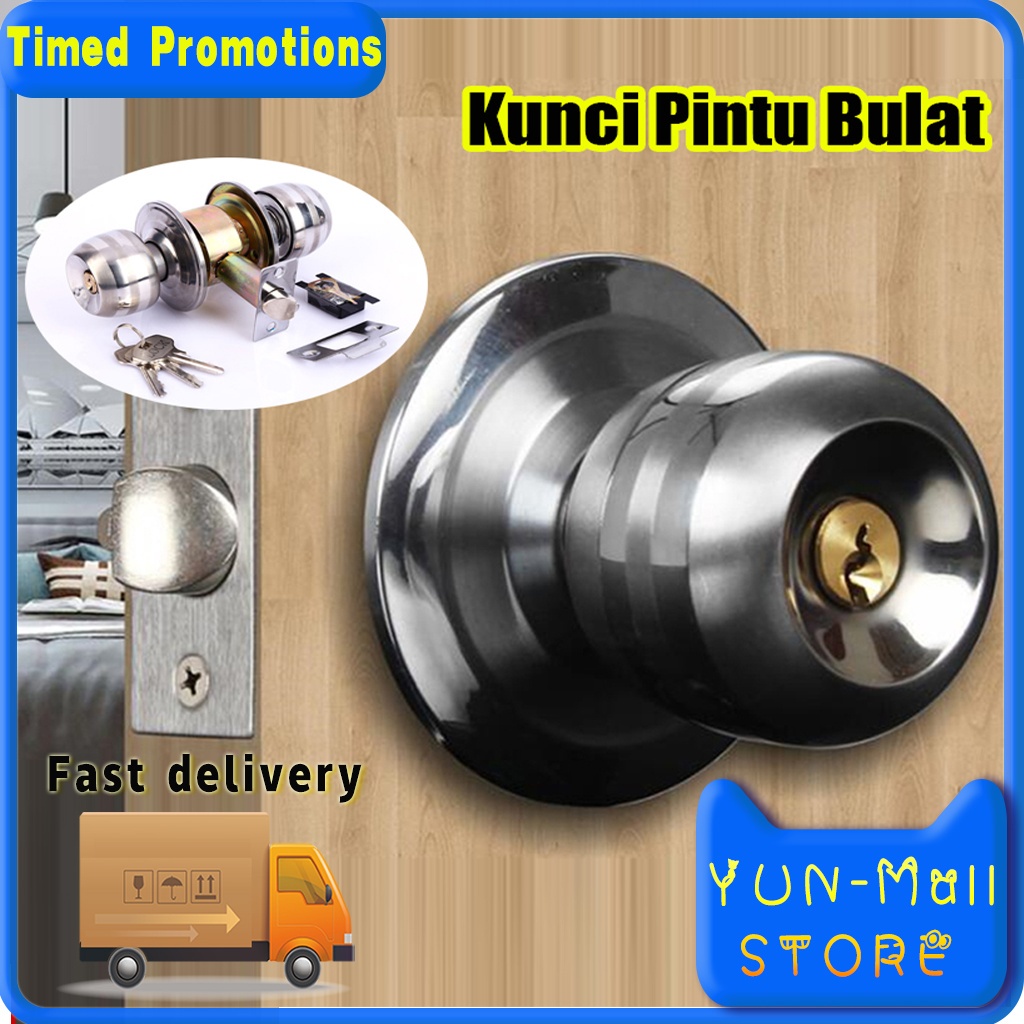 Jual MURAH!!! YUN Mall Kunci Bulat Handle Gagang Pintu Kamar Mandi ...