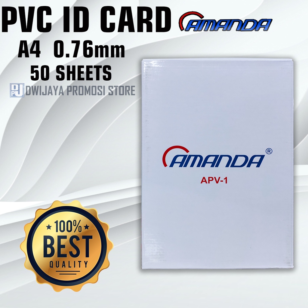 Jual PVC ID CARD Instant 50 Sheets Tebal 0,76 mm Inkjet A4 Amanda ...