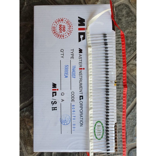 Jual DIODA IN4007 ASLI ORIGINAL MERK MIC RENCENG DIODE IN4007 (1 BUAH ...
