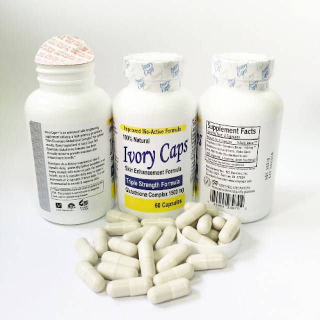 Jual IVORY CAPS 1500MG L GLUTATHIONE REDUCED WHITENING PEMUTIH KULIT BADAN  WAJAH GLUTA KAPSUL CAPSUL | Shopee Indonesia