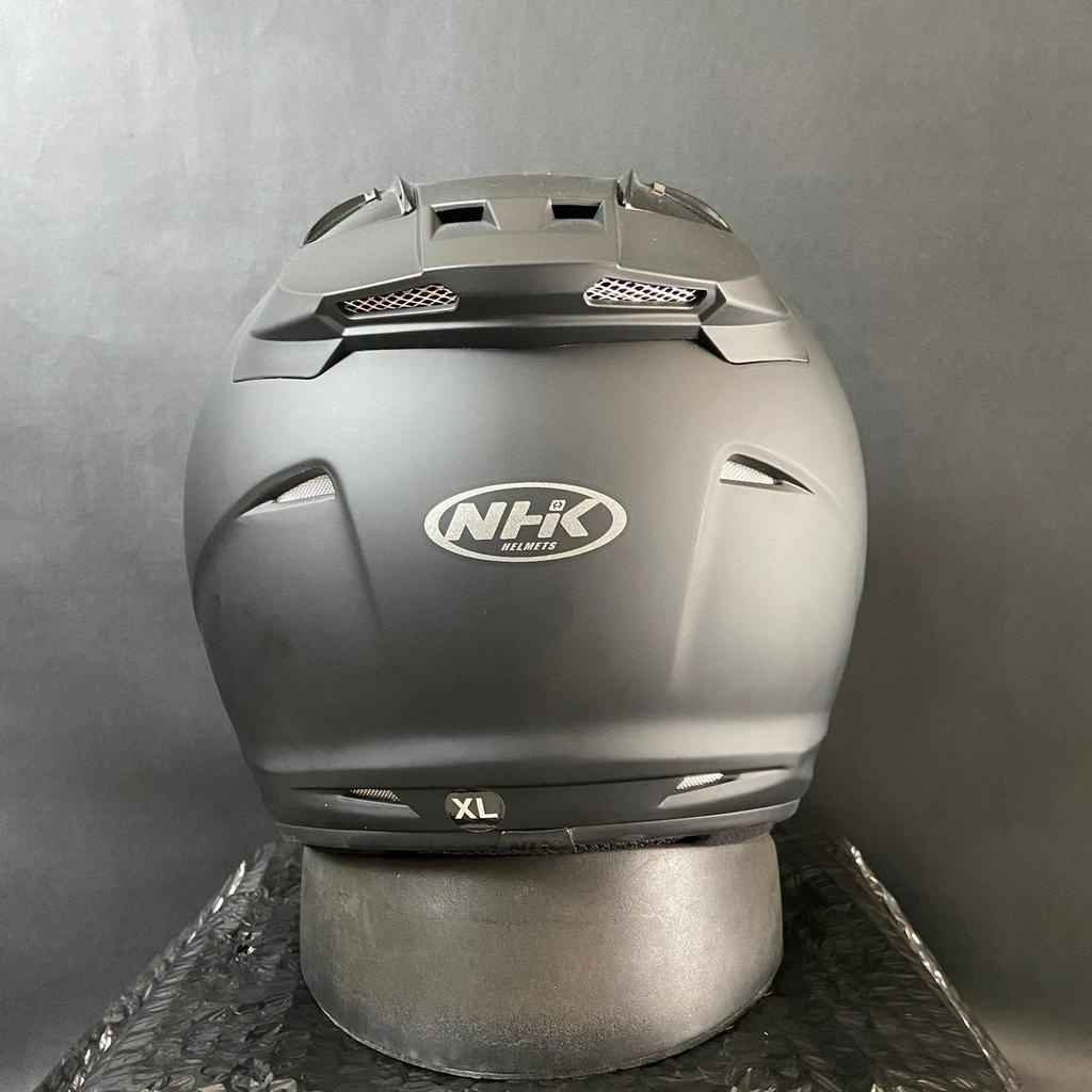 Jual NHK R1 NEW SOLID BLACK DOFF HALF FACE NHK R1 VISOR SMOKE | Shopee ...