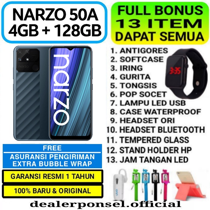 Jual REALME NARZO 50A 50 A 4/128 4/64 GB RAM 4GB ROM 128GB 64GB GARANSI ...