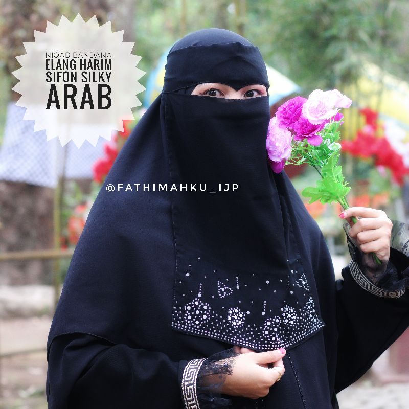 Jual Niqab Bandana Sifon Elang Harimcadar Eagle Elang Sifon Silkycadar Niqab Couple Termurah