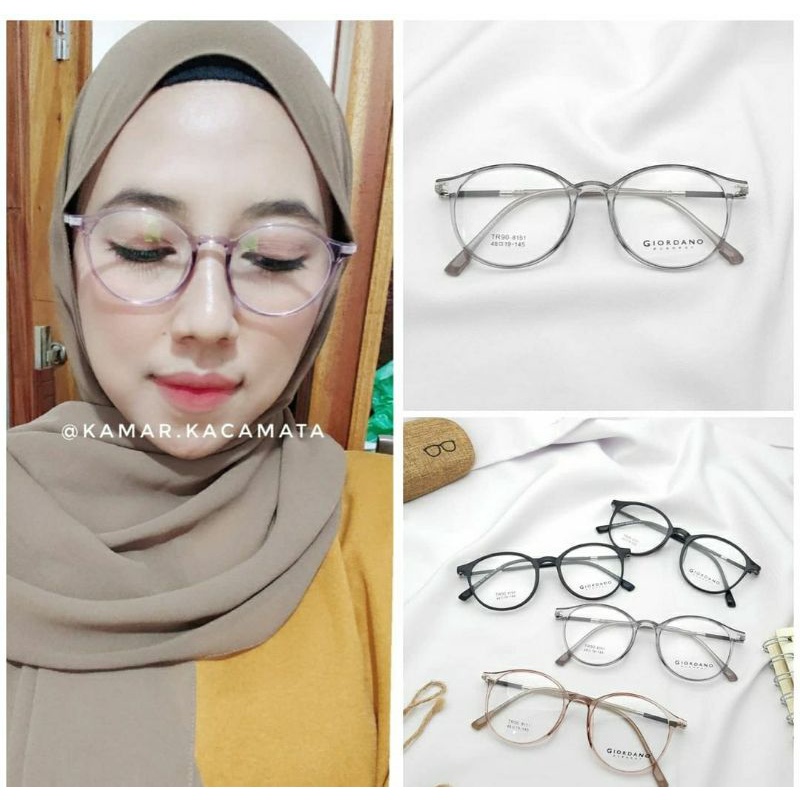 Jual Frame kacamata minus murah bulat kecil wanita pria anti radiasi ...