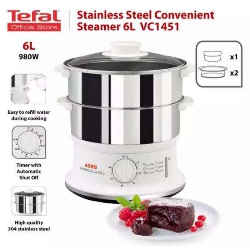 Jual Tefal Food Steamer Pengukus Makanan VC1451 6 Liter Shopee