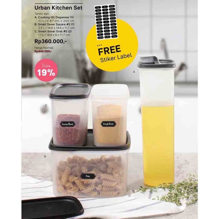 Jual Tempat bumbu set Tupperwar Tuperware Tuper waree urban kitchen set ...