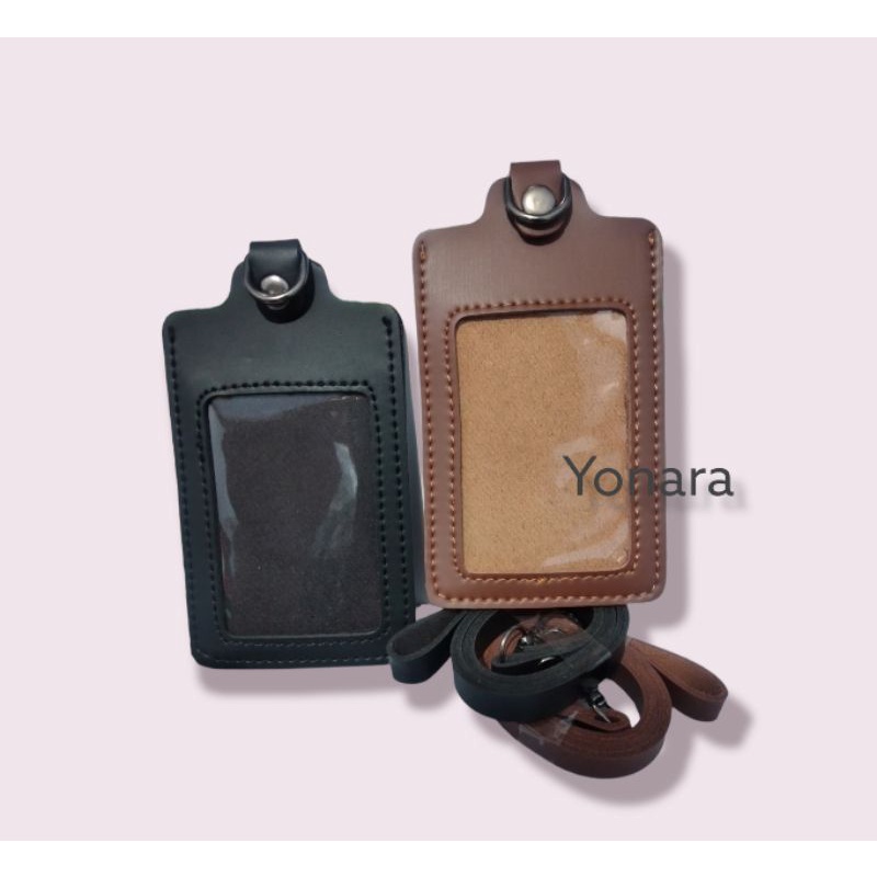 Jual Id Card Holder Kulit Sintetis, Name Tag Kalung Kancing Atas Tempat ...
