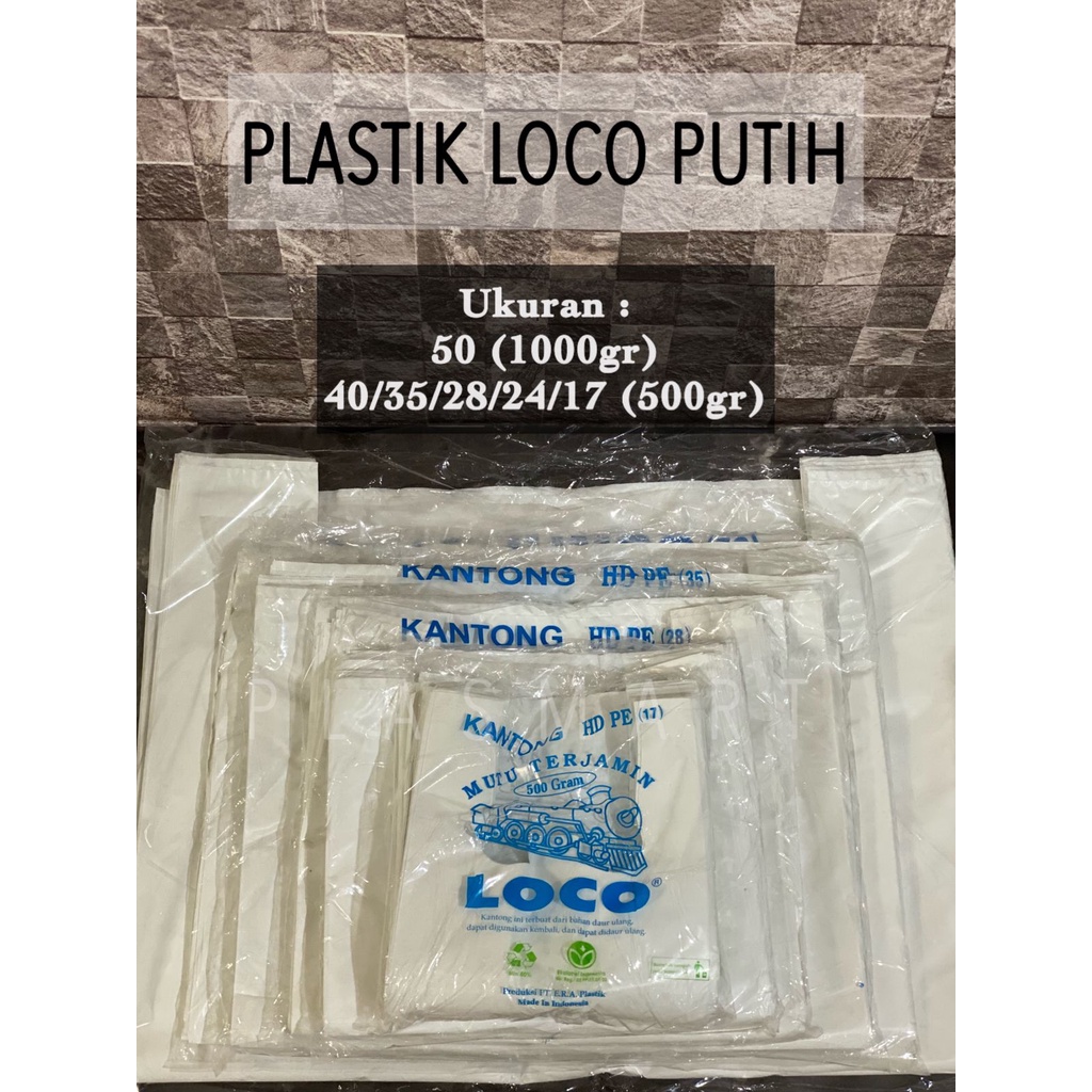 Jual Kantong Plastik Kresek Loco Putih Tebal Jumbo Uk 50 1kg Shopee Indonesia