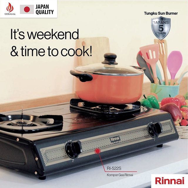 Jual Rinnai Kompor Gas 2 Tungku RI 522 S | Shopee Indonesia