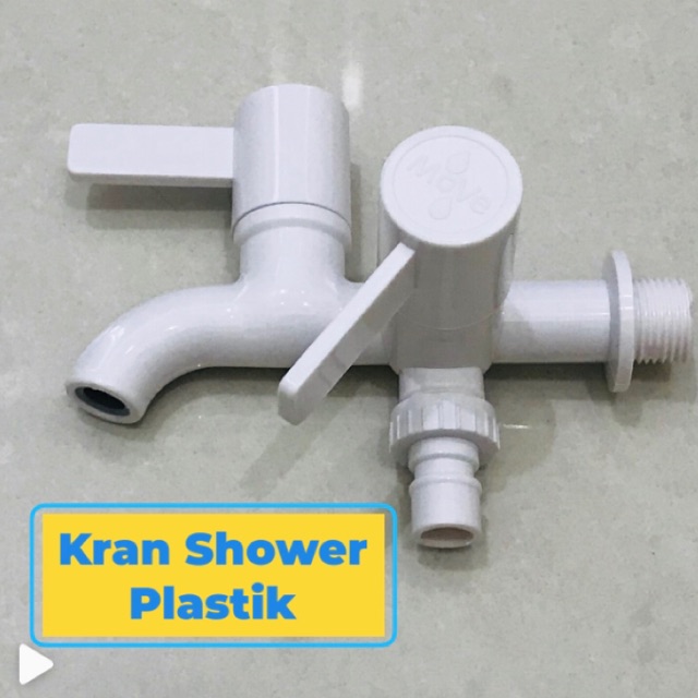 Jual Kran Shower PVC Engkol Keran Air Cabang Plastik Tembok Dinding