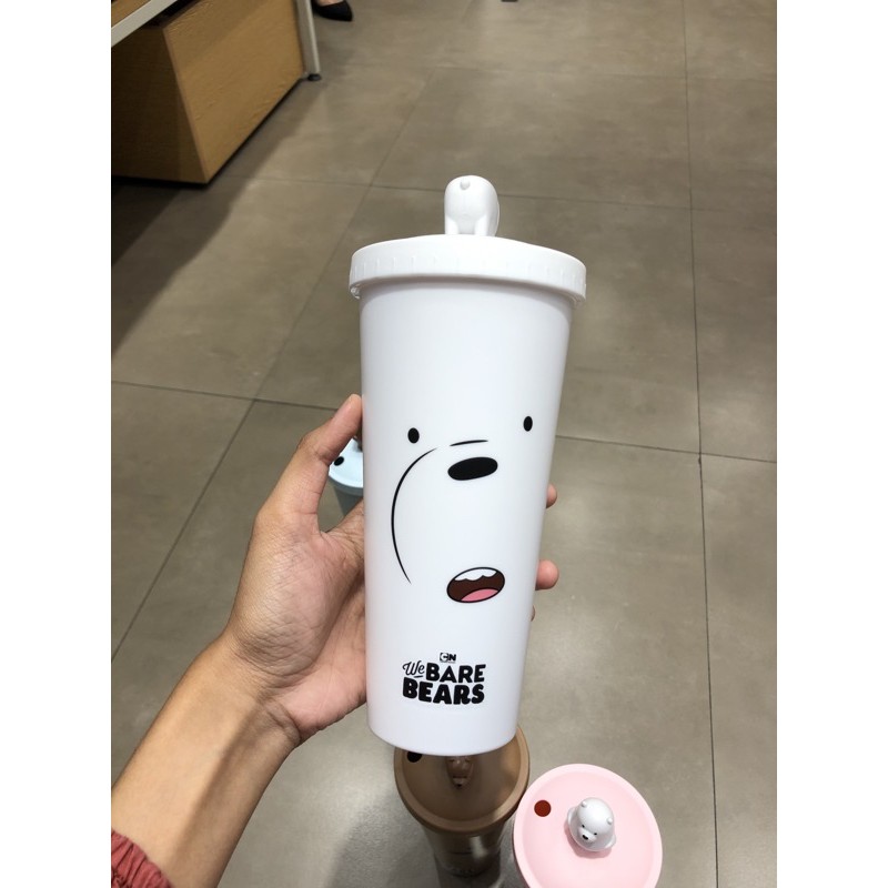 Jual Water Bottle Miniso We Bare Bears With Straw 640ml Botol Minum