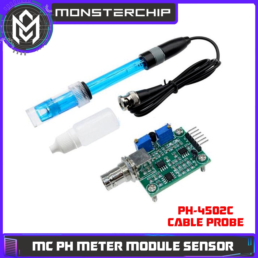 Jual SENSOR PH METER MODULE PH-4502C WITH PROBE ELECTRODE DIY FOR ...