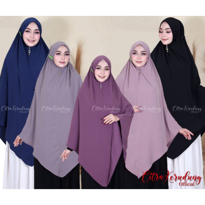 Jual Jilbab Syari TALI NONPAD model V Shape bahan Woolpeach Premium