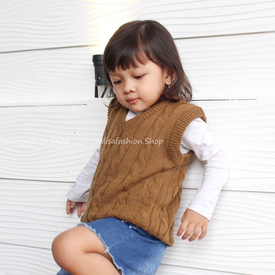 Jual rompi rajut anak / rompi anak / vest knit cable unisex | Shopee ...