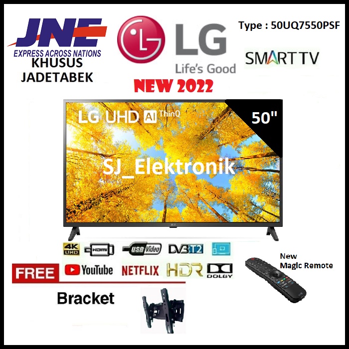 Jual Braket + LED TV LG 50 Inch 50UQ7550PSF - 50UQ7550 UHD Real 4K ...