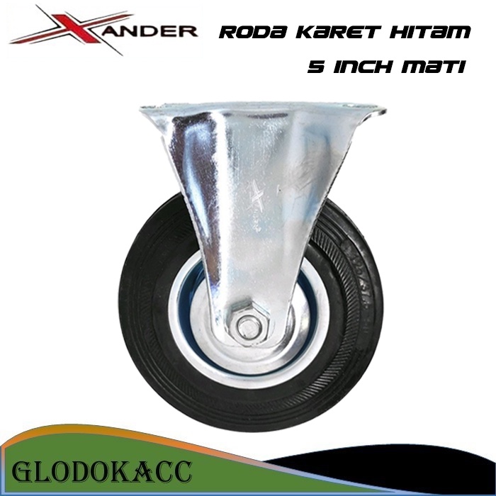 Jual Roda Trolley 5 Inch Xander Roda Troli Roda Gerobaketalase Roda Karet Hitam Shopee 9575