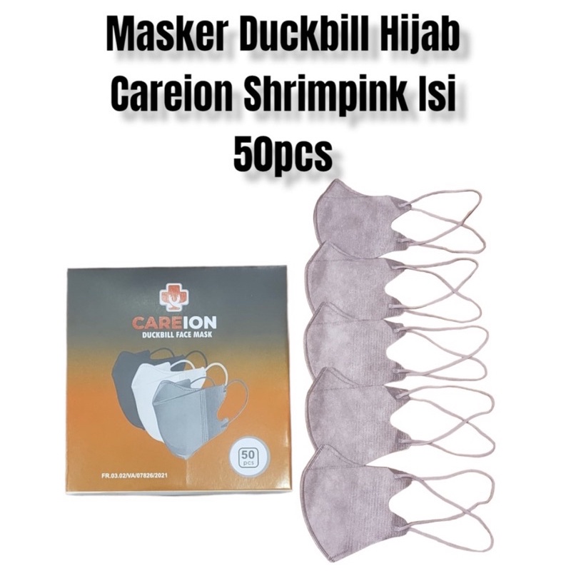 Jual Masker Duckbill Hijab Headloop CAREION 3ply 3 Ply Isi 50 Pcs ...