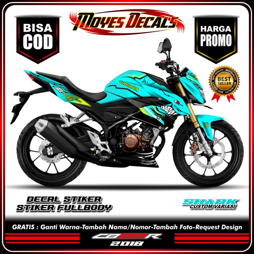 Jual Decal Sticker New CB150R - Viavia Shark Racing Elegant Tosca Color ...