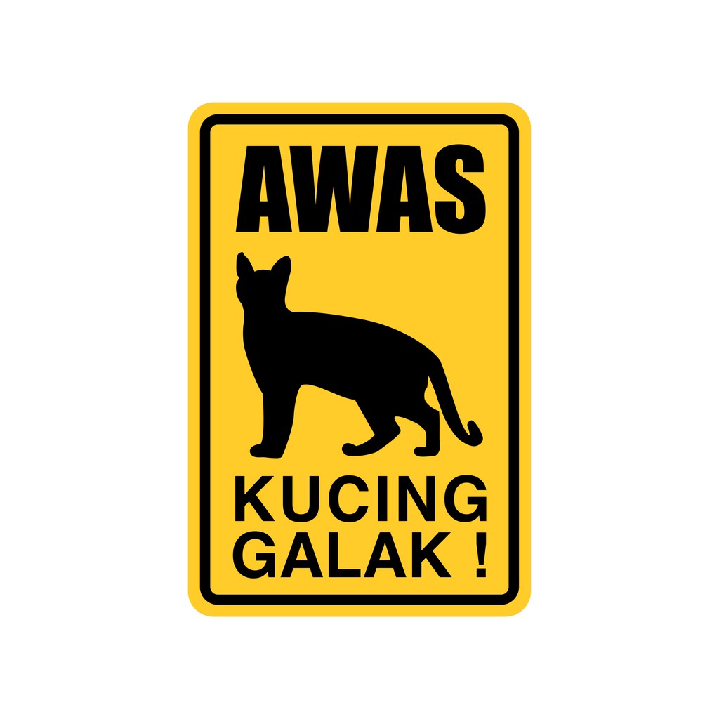 Jual RAMBU AWAS KUCING GALAK 20CM X 30CM PLAT ALUMUNIUM | Shopee Indonesia