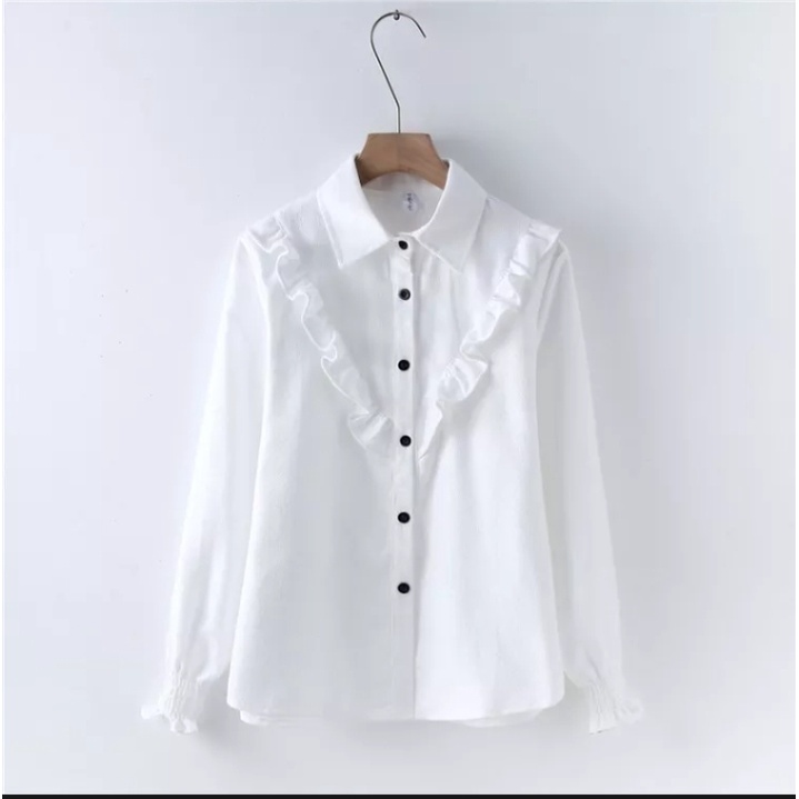 Jual Kemeja Putih Wanita /Kemeja Kerja Polos Putih Wanita | Shopee
