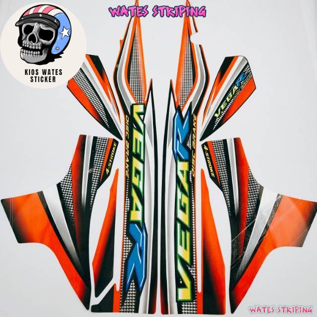 Jual Striping Decal Polet Sticker yamaha vega r oren hitam 2005 stiker ...