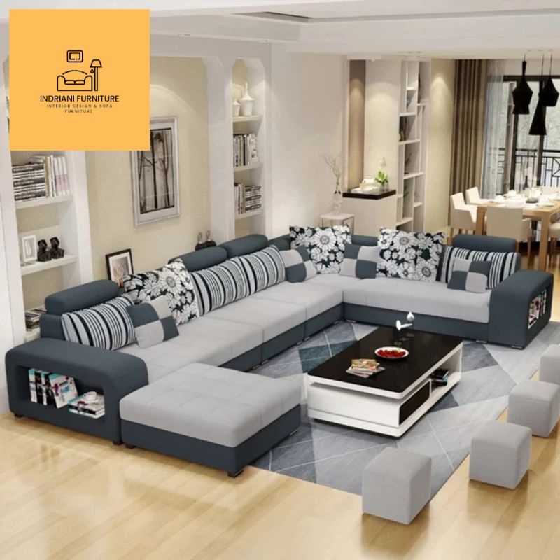 Jual SOFA LETTER U MINIMALIS / SOFA U SHAPE FULLSET / SOFA TAMU ...