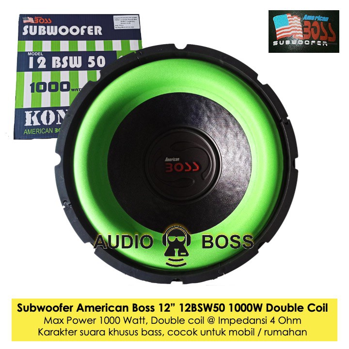 Jual Speaker Subwoofer American Boss 12 Inch 12bsw50 12 In 1000 Watt 12