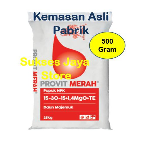 Jual PUPUK MEROKE PROVIT MERAH NPK 500 GRAM KEMASAN PABRIK NPK DAUN ...