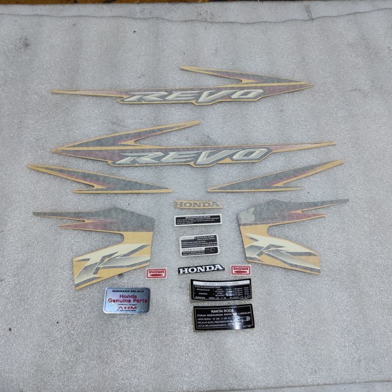Jual Stiker striping stripping decal graphic Honda Revo 100 kuning 2007 ...
