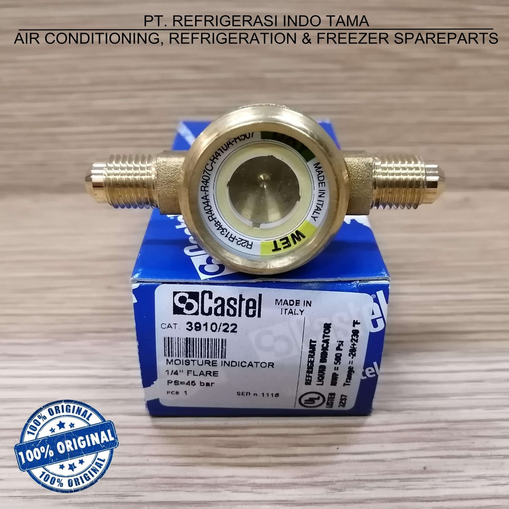 Jual MOISTURE INDICATOR CASTEL 1/4" 3910/22 SIGHT GLASS Shopee