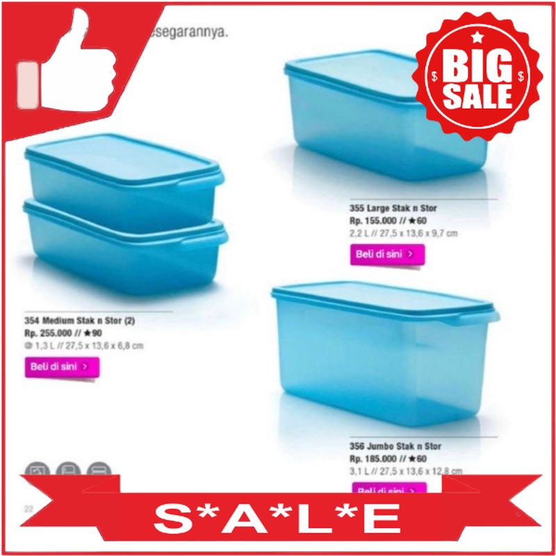 Jual Tupperware Sale 50% stak n stor 2pc (3ukuran) cek varian ...