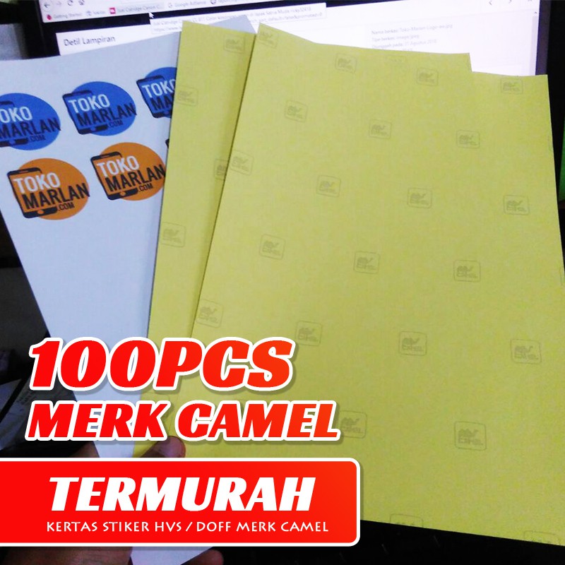 Jual Kertas Sticker Stiker Hvs Doff F4 And A4 Isi 100 Lembar Merk Camel