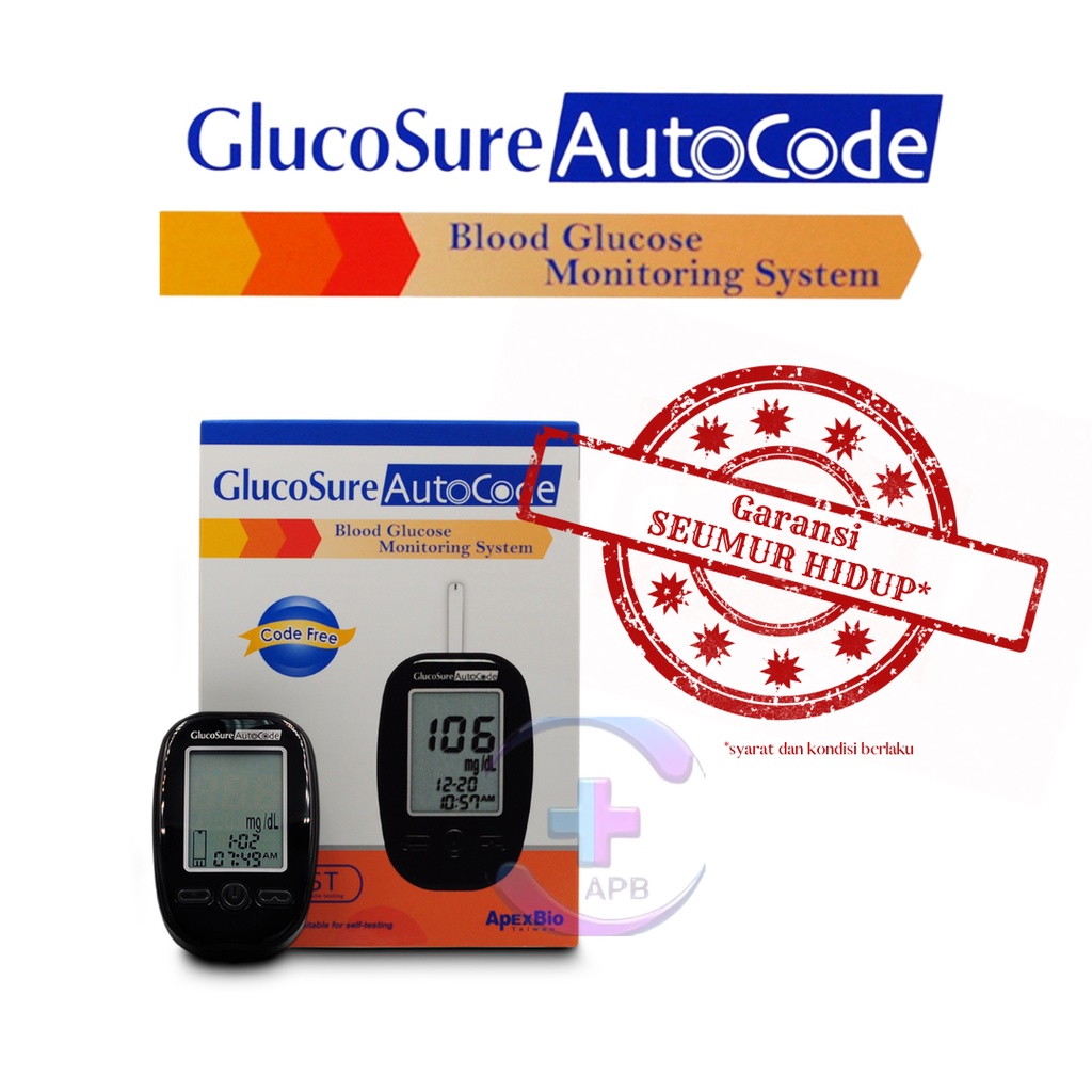 Jual Alat Ukur Gula Darah GLUCOSURE AUTOCODE Blood Glucose Monitoring ...