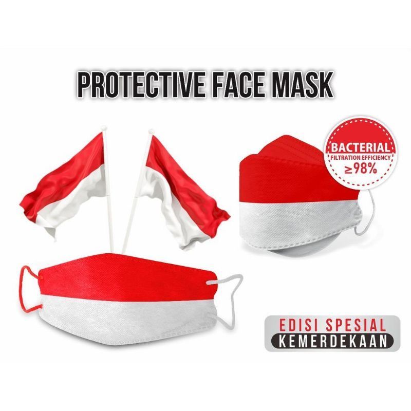 Jual Masker KF94 3 Layer Edisi Merah Putih HUT RI Masker Merdeka ...