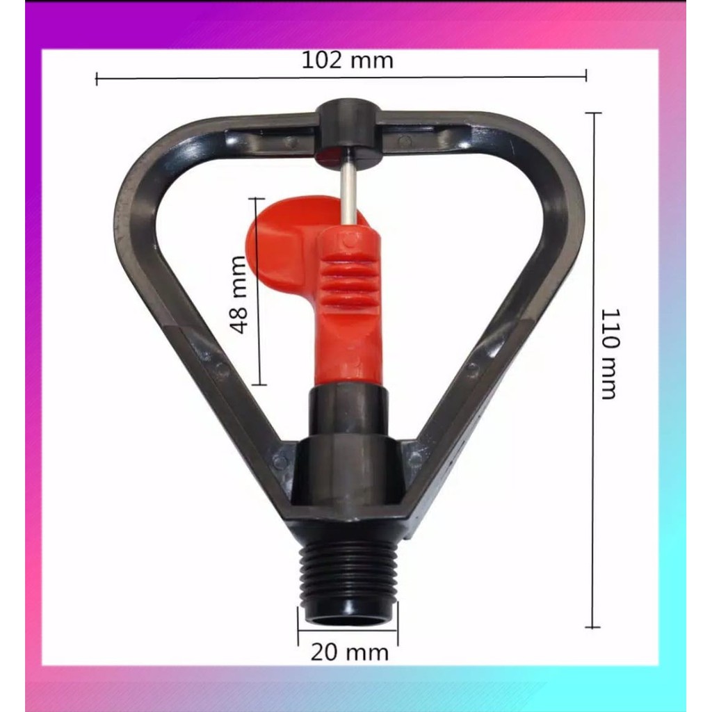 Jual Butterfly Sprinkler MERAH Semprotan Air Mancur Kupu 1/2
