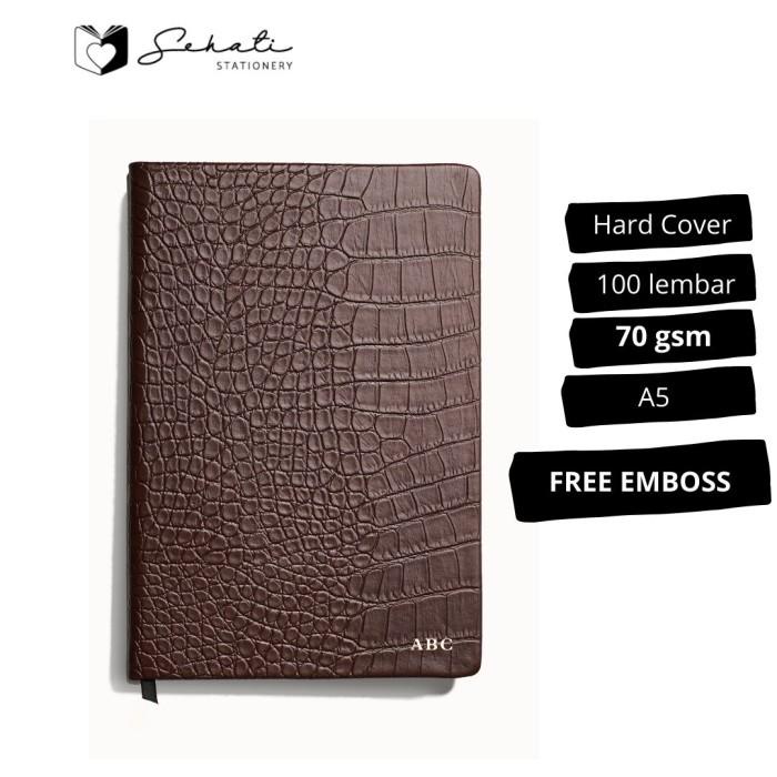 Jual Diary | Sht Leather Notebook - Croco - Lined (Free Custom Emboss ...