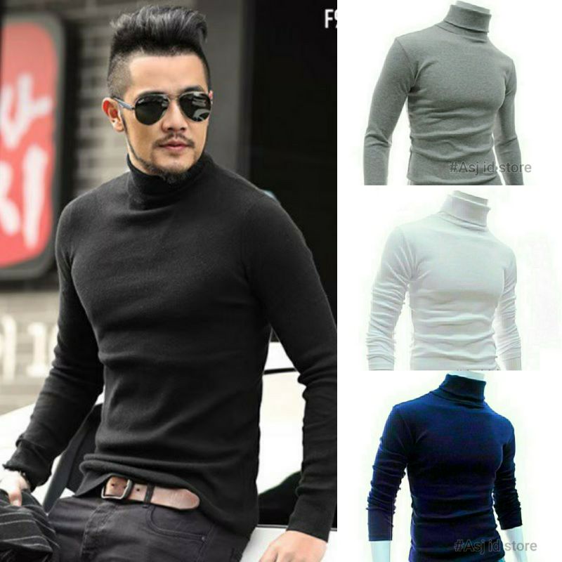 Kaos deals turtleneck pria